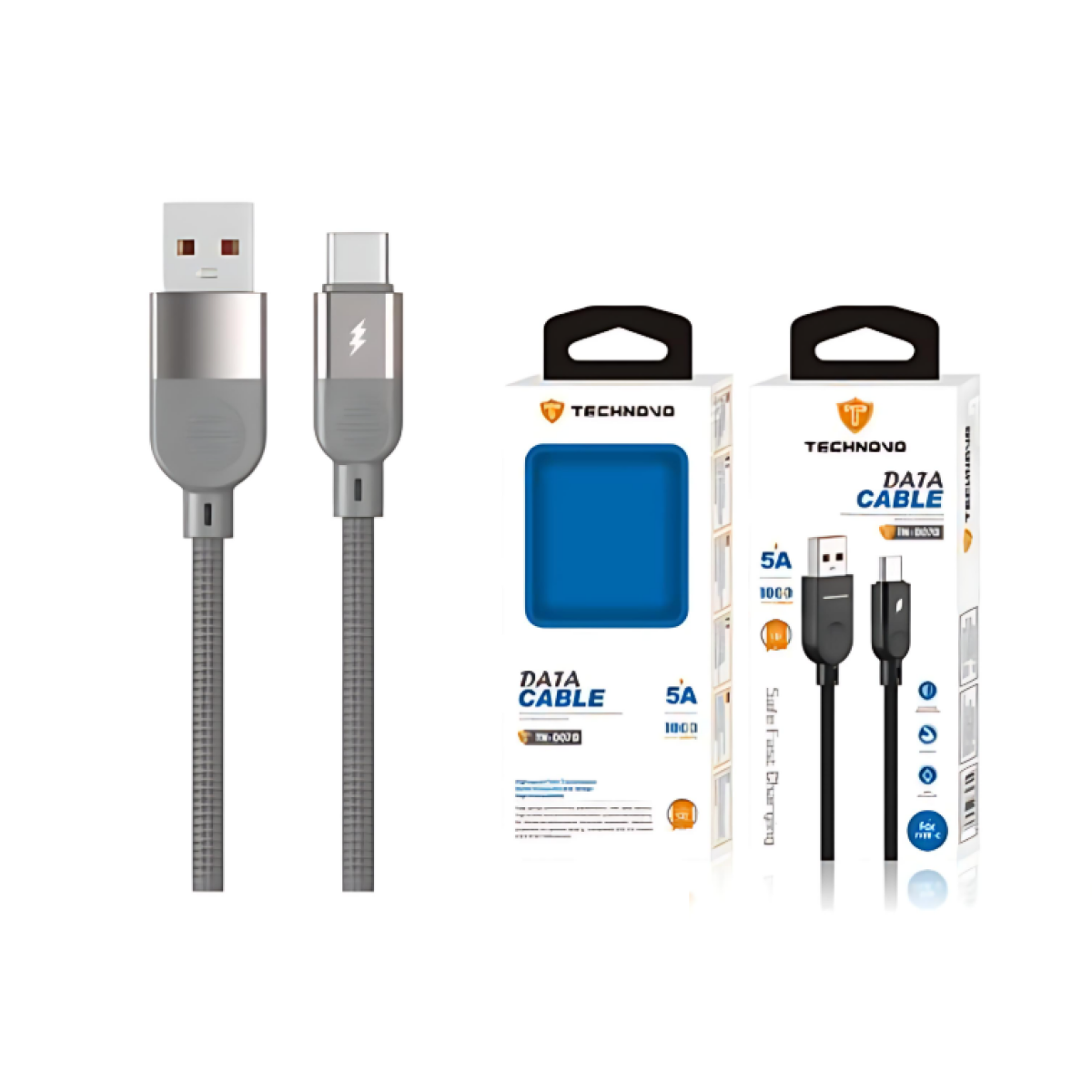 Καλώδιο USB to Type-C 1m 5A TN-D070 Γκρι - Image 2