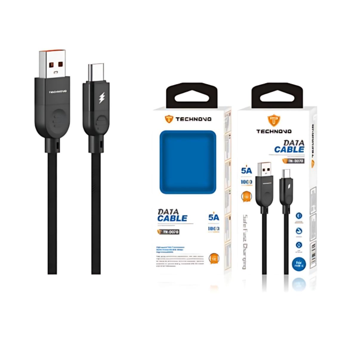 Καλώδιο USB to Type-C 1m 5A TN-D070 Μαύρο - Image 2