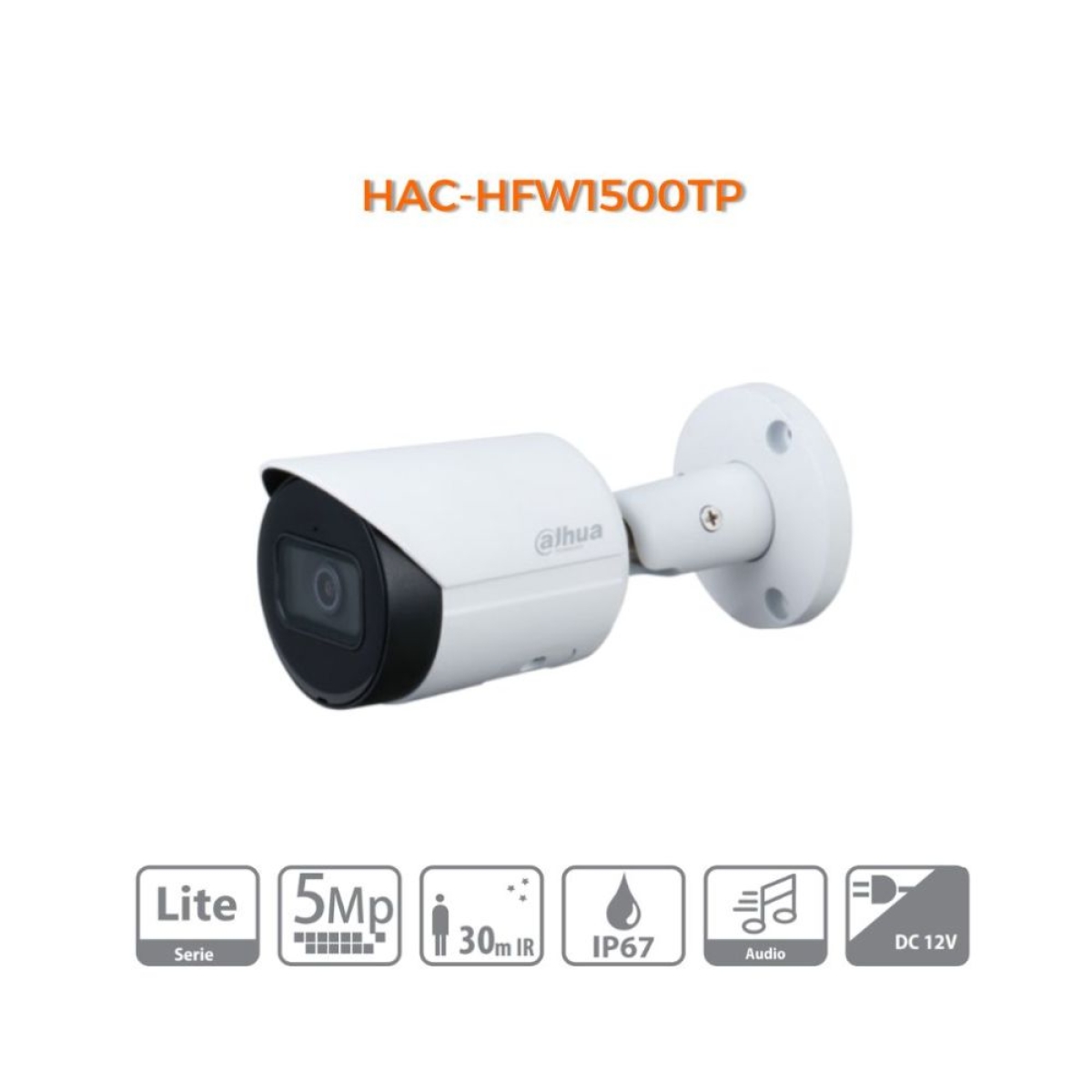 Κάμερα Παρακολούθησης Dahua HAC-HFW1500TP HDCVI 5MP Full HD+, Αδιάβροχη, με Μικρόφωνο & Φακό 2.8mm