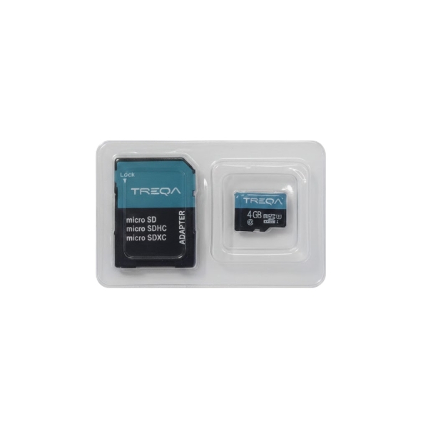 Κάρτα μνήμης Micro 4GB με Αντάπτορα SD Treqa - Μαύρο