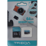 Κάρτα μνήμης Micro 64GB με Αντάπτορα SD Treqa - Μαύρο - Image 2