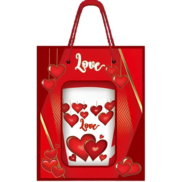 Κούπα Δώρου Love Με Κόκκινες Καρδιές 87775