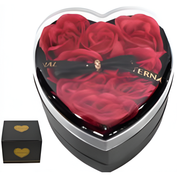 Κουτί Δώρου Πολυτελείας Καρδιά με Τεχνητά Τριαντάφυλλα & Θήκη Κοσμήματος 87682