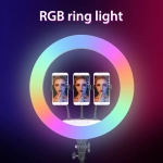 Led Ring Light LJJ-56 56cm 22'' με Τρεις Βάσεις Κινητού, Εναλλαγή Χρωμάτων και Τρίποδο - Μαύρο