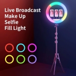 Led Ring Light LJJ-56 56cm 22'' με Τρεις Βάσεις Κινητού, Εναλλαγή Χρωμάτων και Τρίποδο - Μαύρο