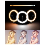Led Ring Light LJJ-56 56cm 22'' με Τρεις Βάσεις Κινητού, Εναλλαγή Χρωμάτων και Τρίποδο - Μαύρο