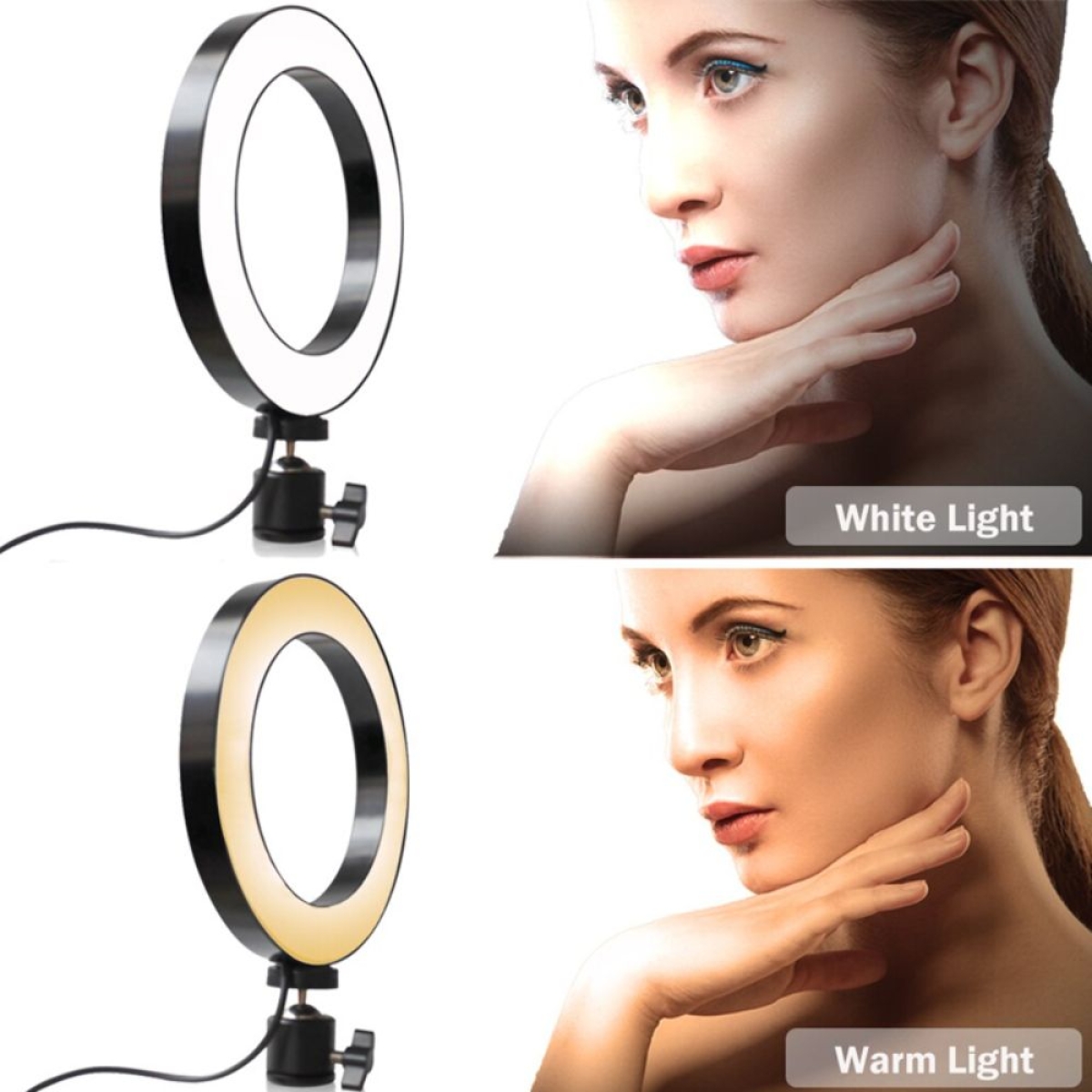 Led Ring Light LJJ-56 56cm 22'' με Τρεις Βάσεις Κινητού, Εναλλαγή Χρωμάτων και Τρίποδο - Μαύρο