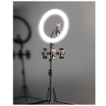Led Ring Light LJJ-56 56cm 22'' με Τρεις Βάσεις Κινητού, Εναλλαγή Χρωμάτων και Τρίποδο - Μαύρο