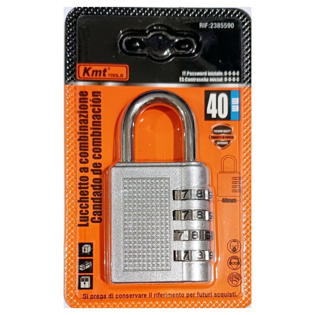 Λουκέτο Ατσάλινο 40mm Πέταλο με Συνδυασμό 2385590