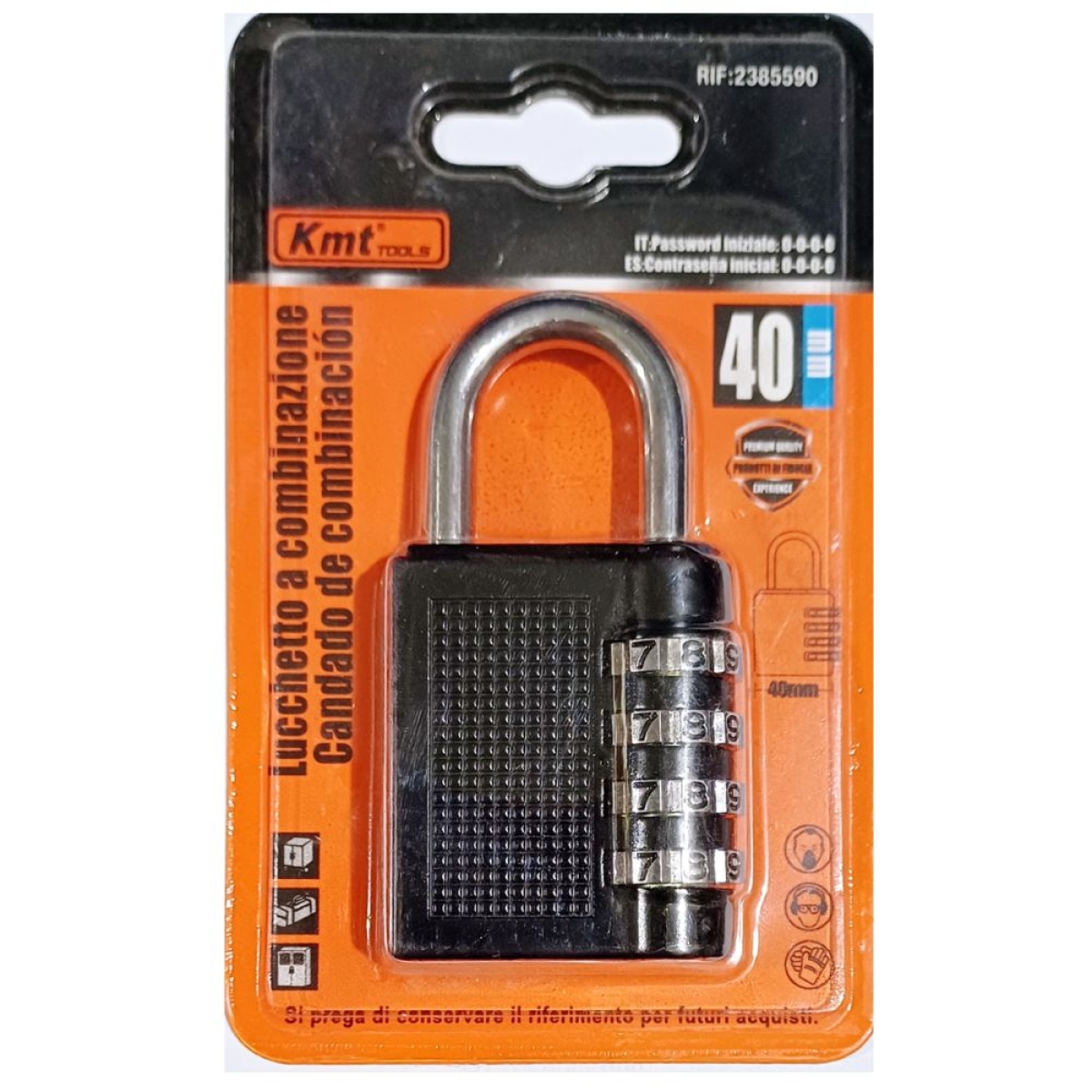 Λουκέτο Ατσάλινο 40mm Πέταλο με Συνδυασμό 2385590