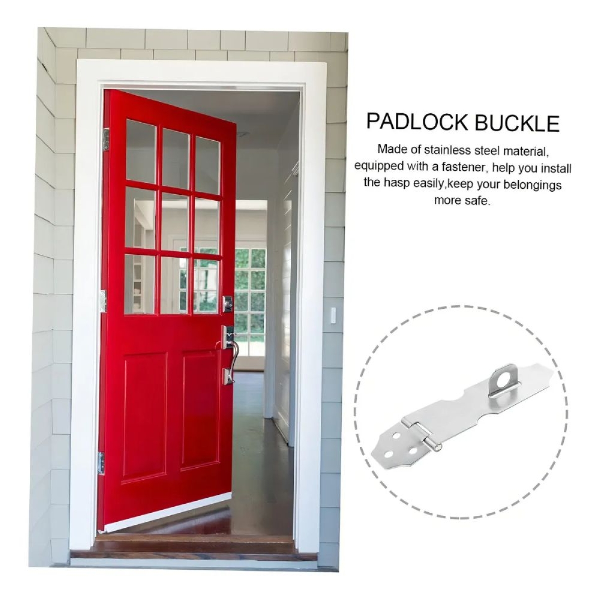 Μάνταλο Πόρτας από Ανοξείδωτο Ατσάλι με Υποδοχή για Λουκέτο 75 mm, Kmt tools - 9368898