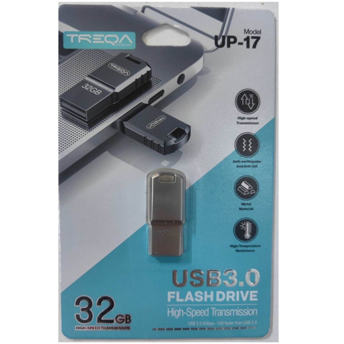 Μονάδα Αποθήκευσης USB Stick 3.0 32GB Treqa UP-17 Ασημί - Image 2