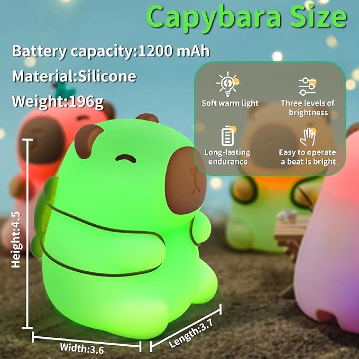 Παιδικό Φωτιστικό Σιλικόνης Capybara YH-325 - Image 6