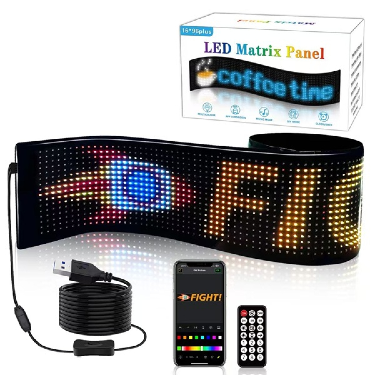 Πίνακας RGB LED Matrix Panel 16x96plus 5V 2A 192x898mm - Image 2