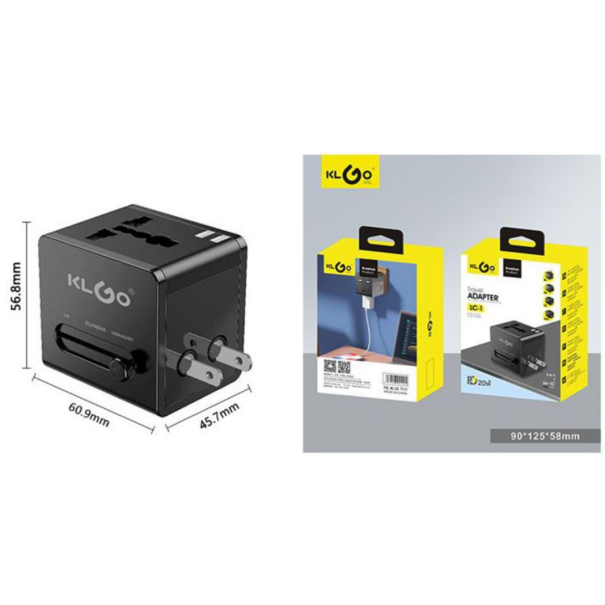 Πολυλειτουργικός Φορτιστής Ταξιδίου PD-20W Klgo LC-1