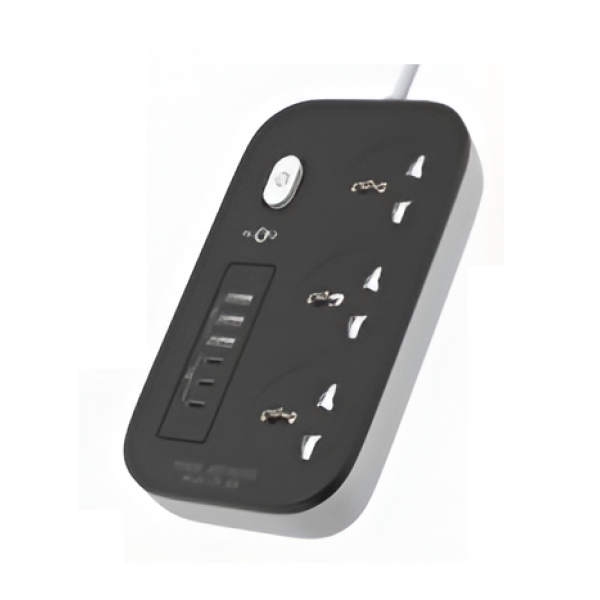 Πολύπριζο Με USB Θύρες 2500W Διακόπτη & Καλώδιο 2m Klgo PS-300