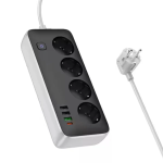 Πολύπριζο Sunlight με 4 Πρίζες EU/GER & 4 Θύρες USB + PD 30W Hoco AC22 Μαύρο
