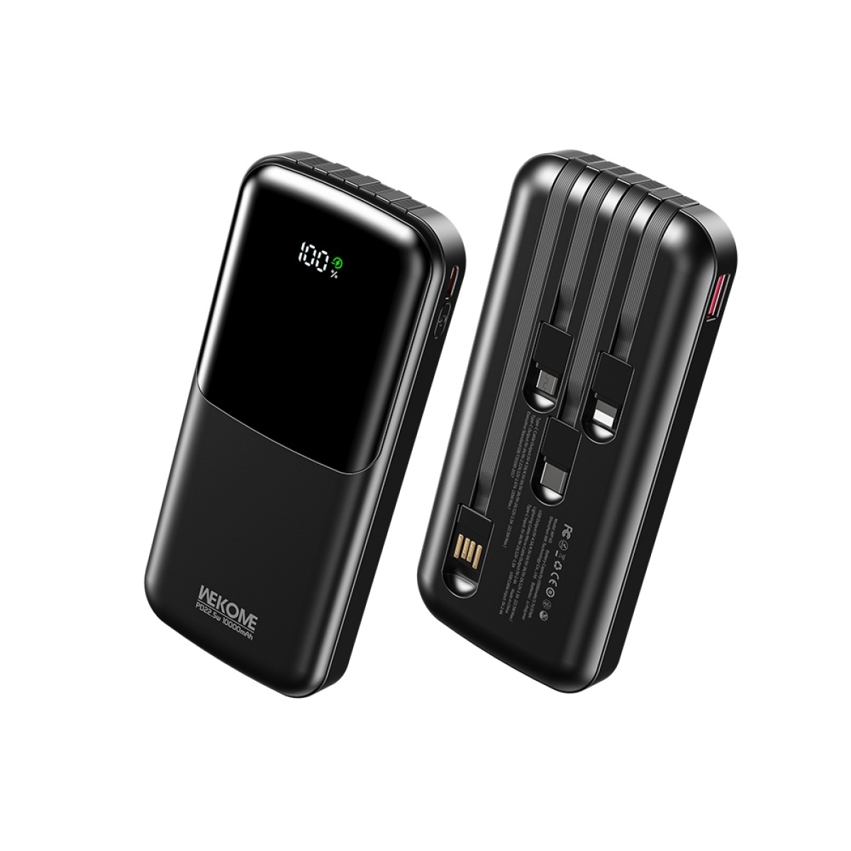 Power Bank Γρήγορης Φόρτισης 22.5W με Καλώδια Type-C/Lightning/Micro USB WEKOME WP-65 - Image 3