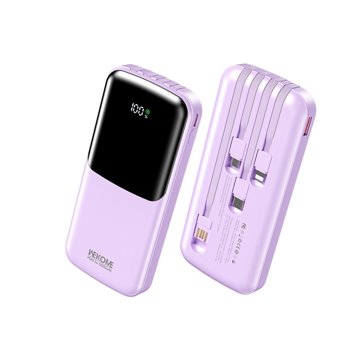 Power Bank Γρήγορης Φόρτισης 22.5W με Καλώδια Type-C/Lightning/Micro USB WEKOME WP-65 - Image 4