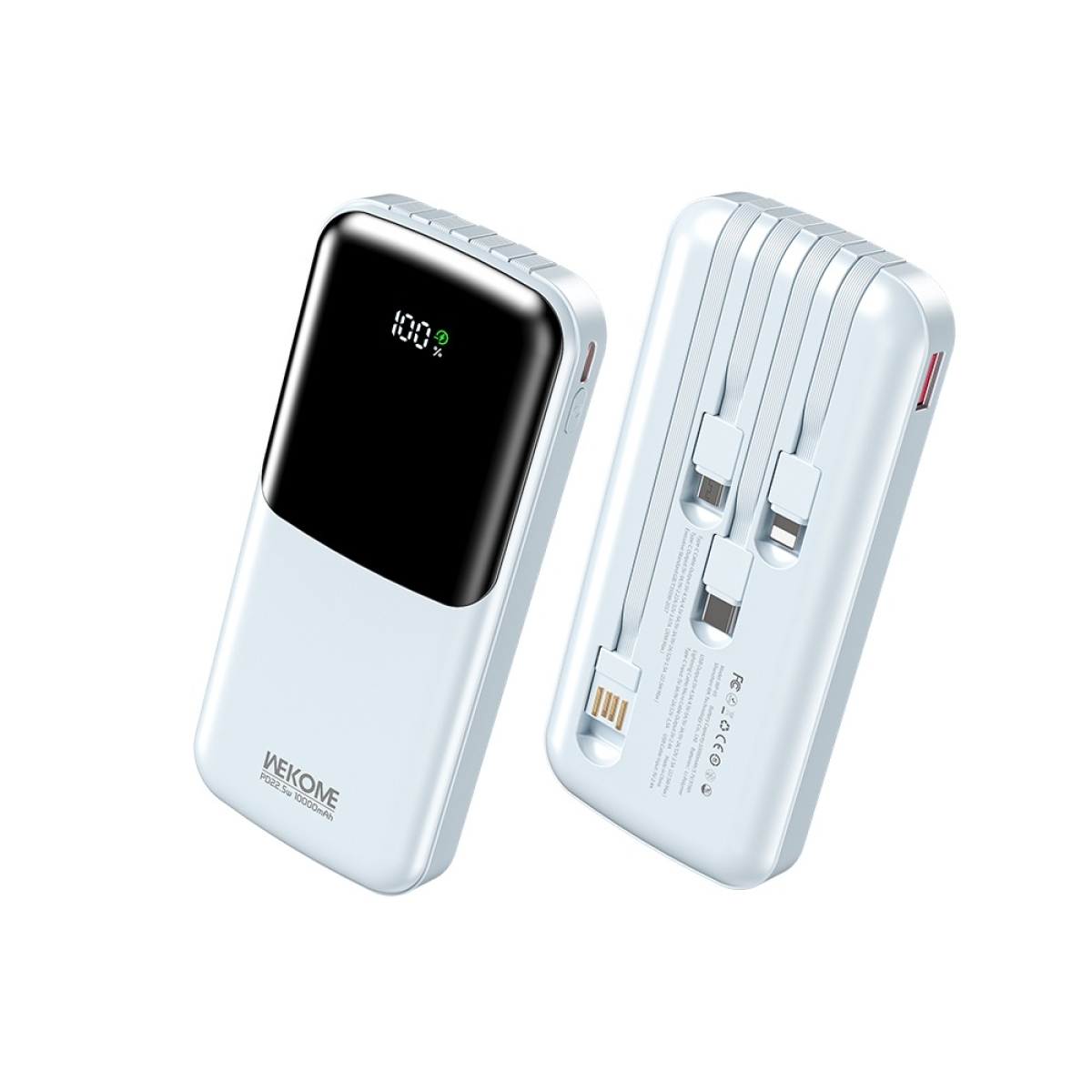 Power Bank Γρήγορης Φόρτισης 22.5W με Καλώδια Type-C/Lightning/Micro USB WEKOME WP-65 - Image 5