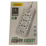 Power Socket με 8 Υποδοχές, 3 Θύρες USB & 1 Θύρα PD 2500W Andowl Q-PX18