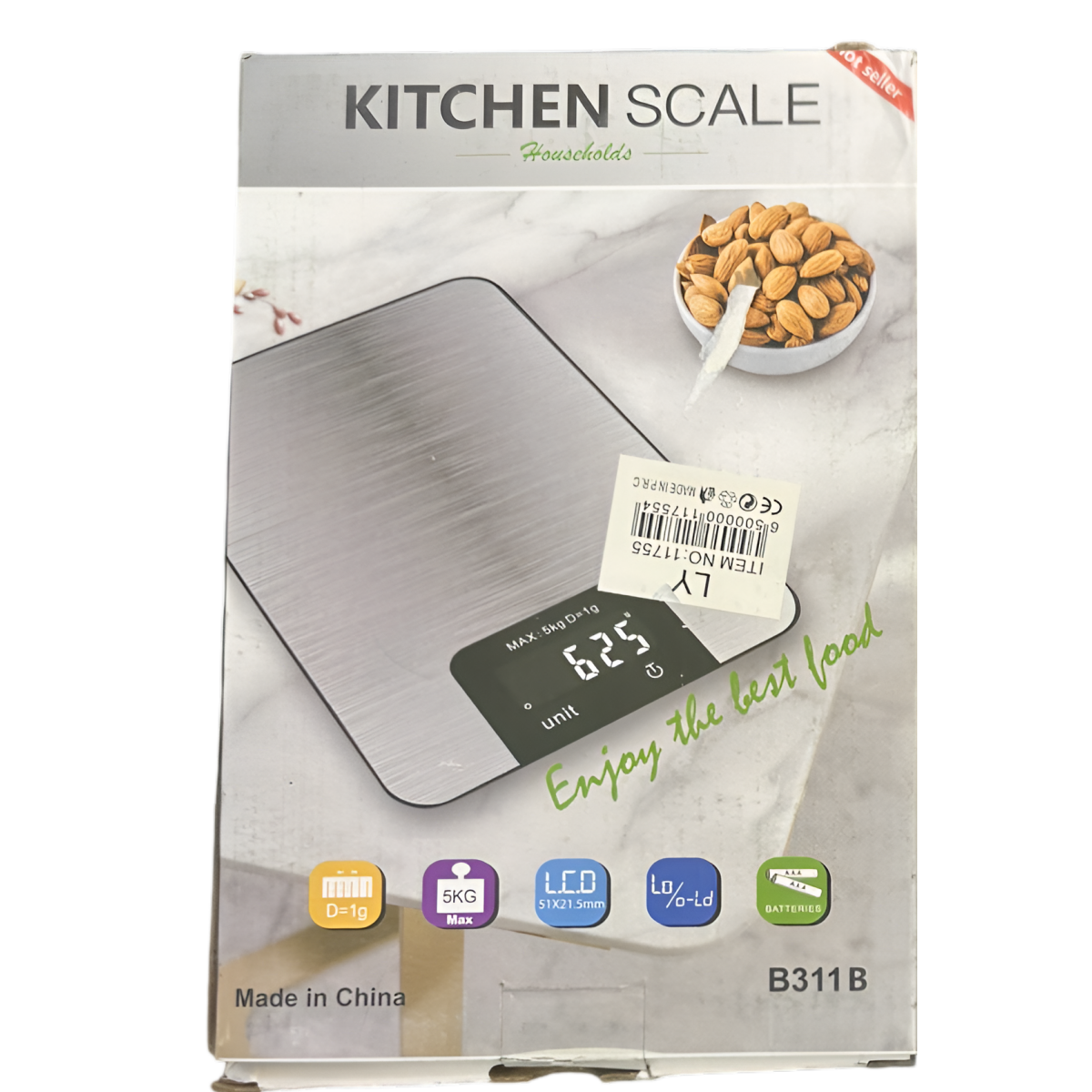 Ψηφιακή Ζυγαριά Κουζίνας LCD Έως 5kg Με Ακρίβεια 1g B311B