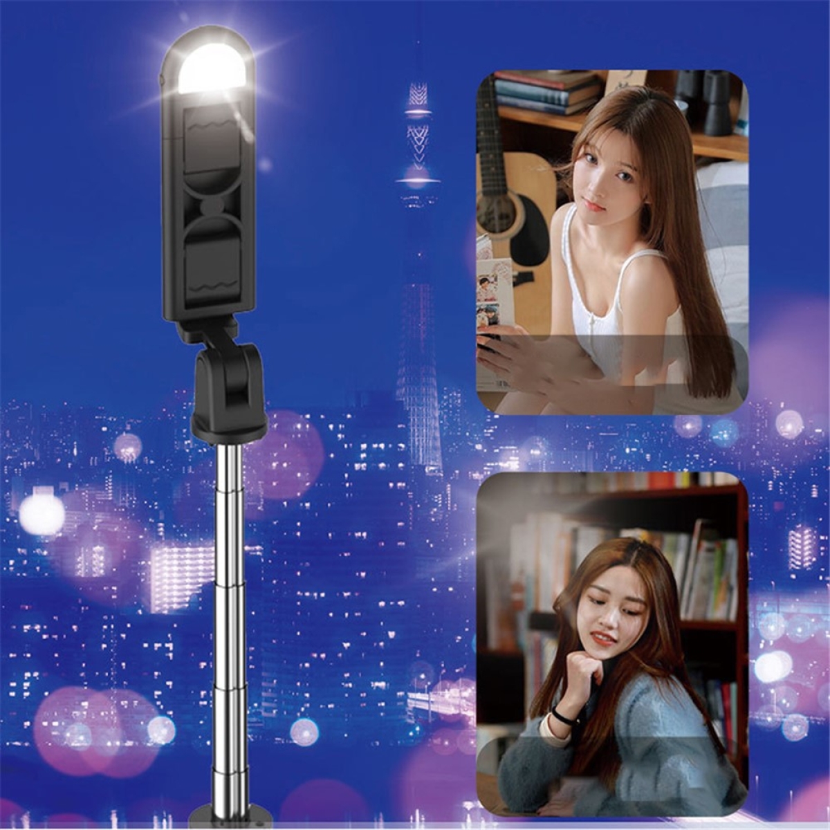 Selfie Stick με Τρίποδο & Bluetooth Τηλεχειριστήριο S05 Μαύρο - Image 2