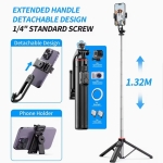 Selfie Stick Τετράποδο Με Ασύρματο Χειριστήριο Bluetooth & Περιστροφή 360° Μαύρο C13 - Image 3
