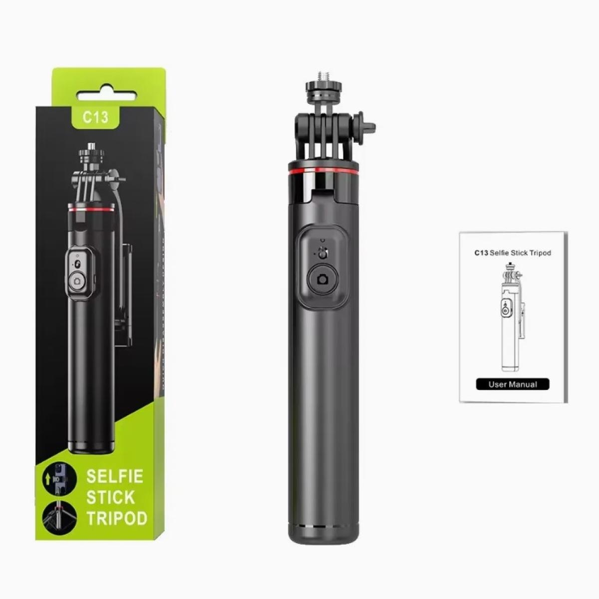 Selfie Stick Τετράποδο Με Ασύρματο Χειριστήριο Bluetooth & Περιστροφή 360° Μαύρο C13 - Image 6