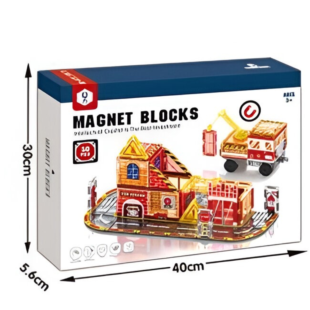 Σετ Μαγνητικών Κύβων Κατασκευής 50τμχ Magnet Blocks HD172A - Πυροσβεστική Διάσωση