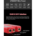 Σετ Tester & Tracker Καλωδίων Δικτύου RJ45 / RJ11 / Τηλεφωνικές Γραμμές UNI-T UT683KIT Κόκκινο - Image 2