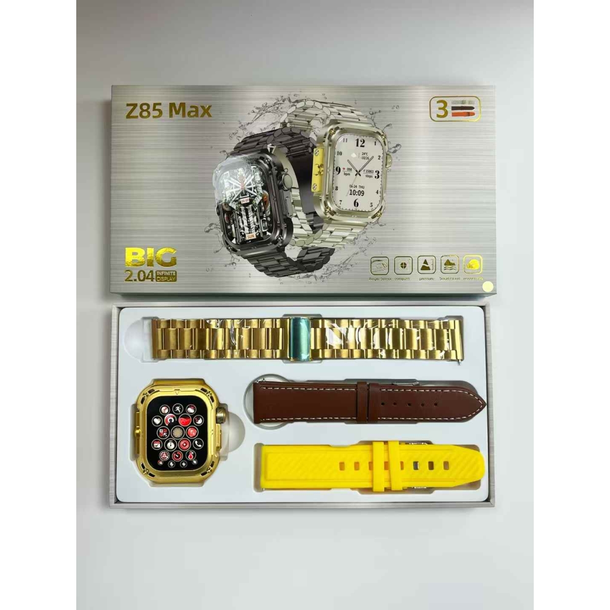 Smartwatch με Παλμογράφο & HD Οθόνη 2.1'' Z85 Max Gold - Image 2