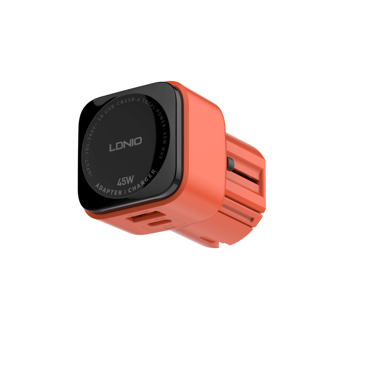 Ταχυφορτιστής Τοίχου 45W Ultra-Fast Charging LDNIO Q2420 -  Πορτοκαλί - Image 4