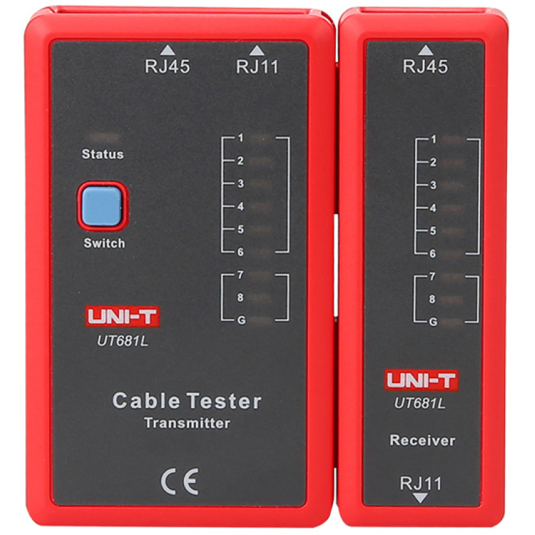 Tester Καλωδίων & Δικτύου – LAN, Ethernet, Τηλεφώνου & BNC UNI-T UT681L Κόκκινο