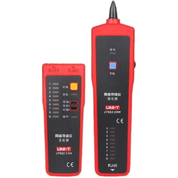 Tester & Tracker Καλωδίων Δικτύου RJ45 / RJ11 / Τηλεφωνικές Γραμμές UNI-T UT682CHN κόκκινο