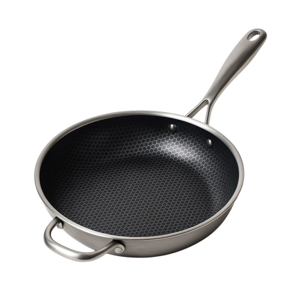 Τηγάνι Wok Inox 34cm Αντικολλητικό με Εργονομική Λαβή