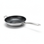 Τηγάνι Wok Inox 34cm Αντικολλητικό με Εργονομική Λαβή