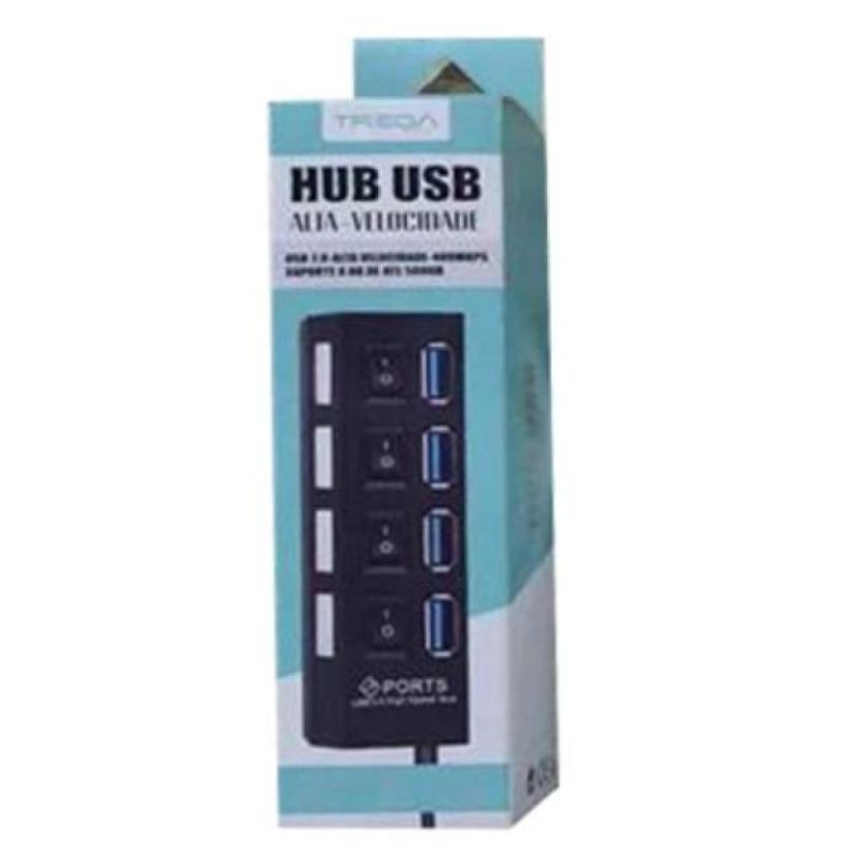 USB Hub Με 4 Θύρες USB-A Και Διακόπτες Treqa USB-4 Μαύρο - Image 7