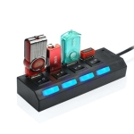 USB Hub Με 4 Θύρες USB-A Και Διακόπτες Treqa USB-4 Μαύρο - Image 3