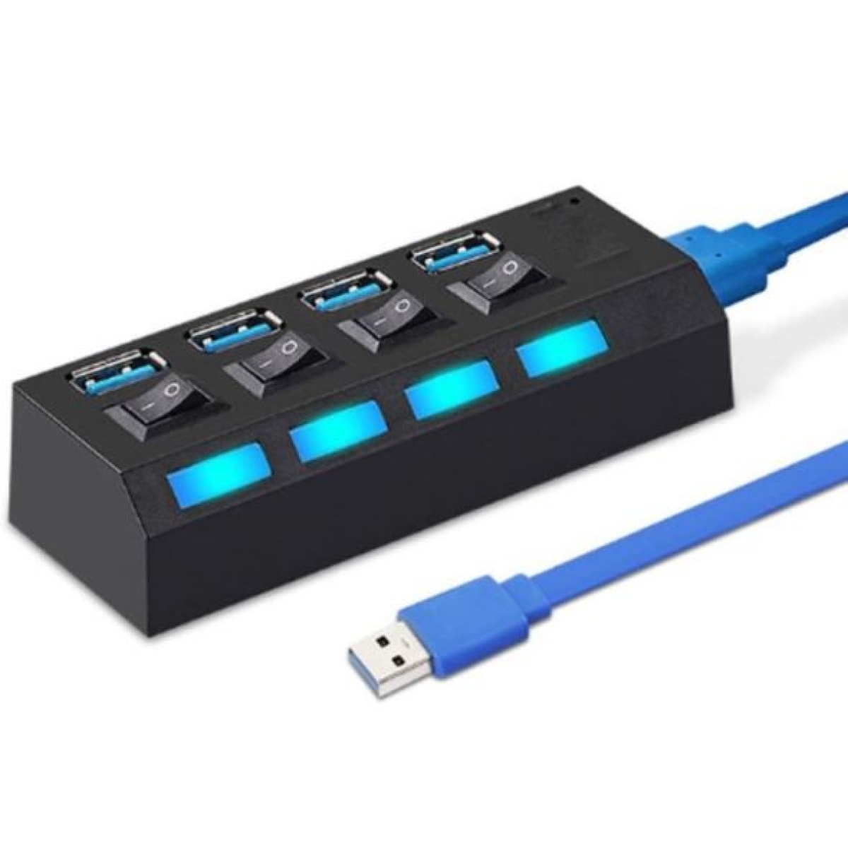 USB Hub Με 4 Θύρες USB-A Και Διακόπτες Treqa USB-4 Μαύρο - Image 8