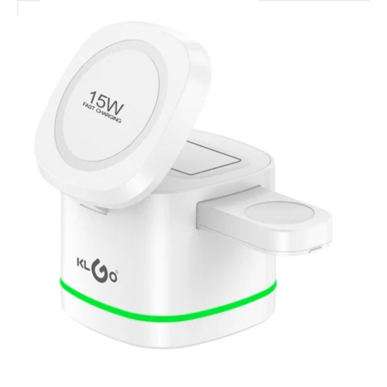 Βάση Ασύρματης Φόρτισης 3σε1 15W Klgo C6