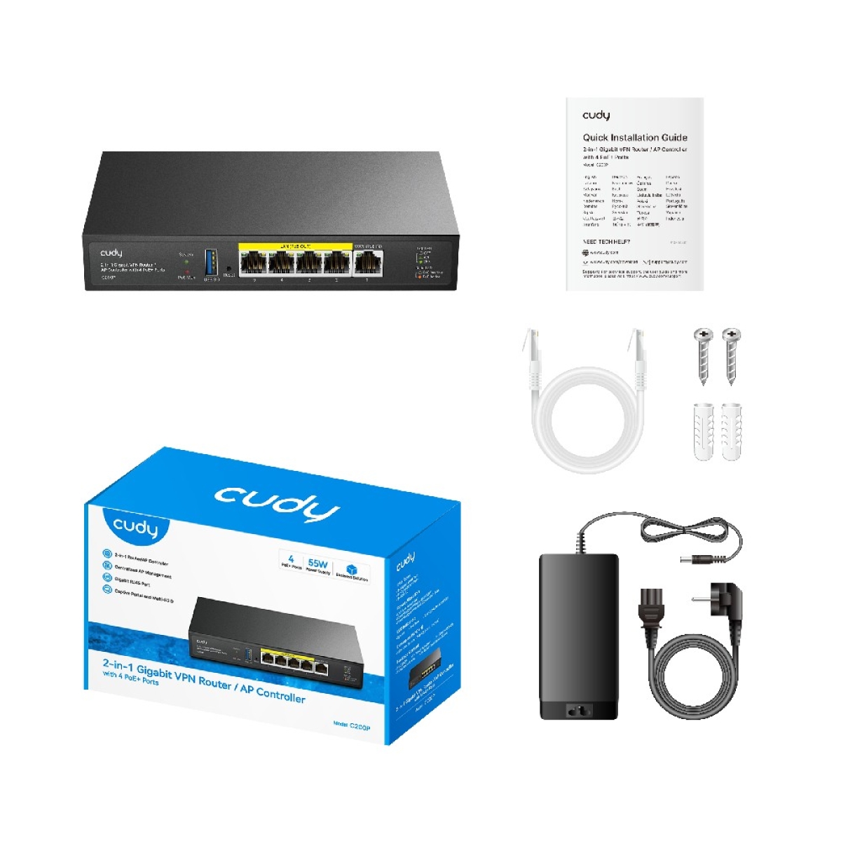 AP Controller/Router Cudy C200P Gigabit - Image 3