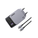 Φορτιστής Σπιτιού GaN PD 65W UGREEN X755 25871 3 Θέσεων, με καλώδιο USB-C 100W 1.5m Γκρί - Image 3