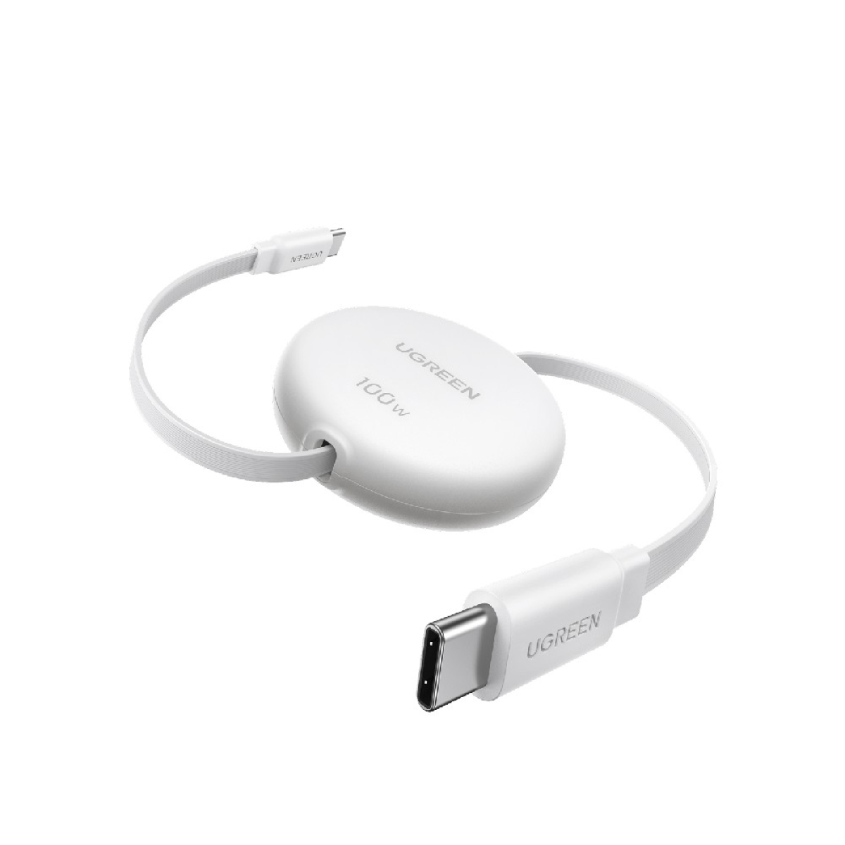 Καλώδιο Φόρτισης UGREEN L531 95673 USB-C σε USB-C PD 100W 1m, Επαναφερόμενο Λευκό - Image 2
