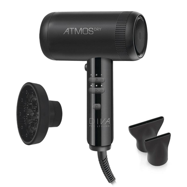 Diva Pro Atmos Dry ATM001 ECO Επαγγελματικό Πιστολάκι Μαλλιών Μαύρο