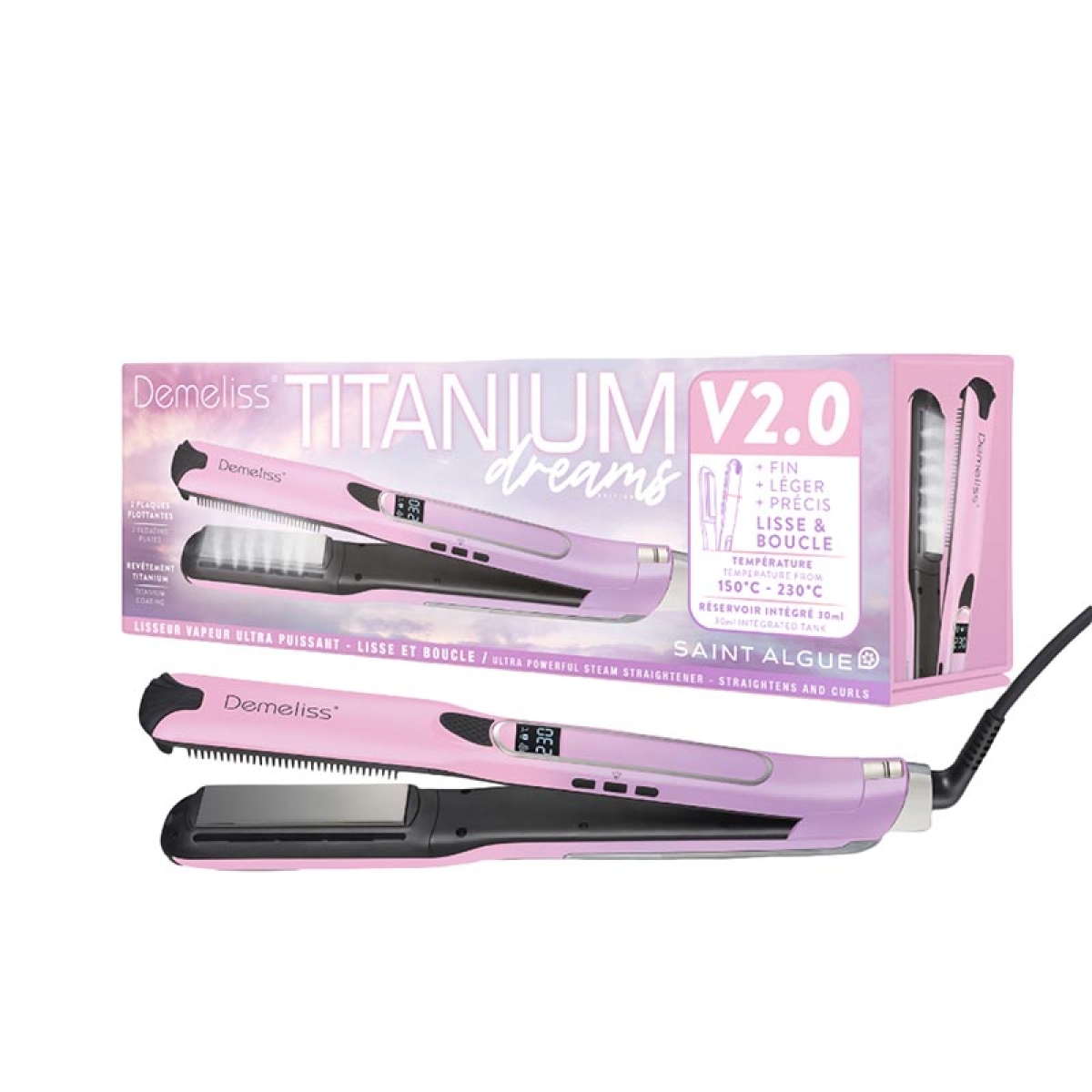 Demeliss Titanium Rose Dreams V2.0 Πρέσα Ισιώματος Μαλλιών με Πλάκες Τιτανίου Ροζ - Image 4
