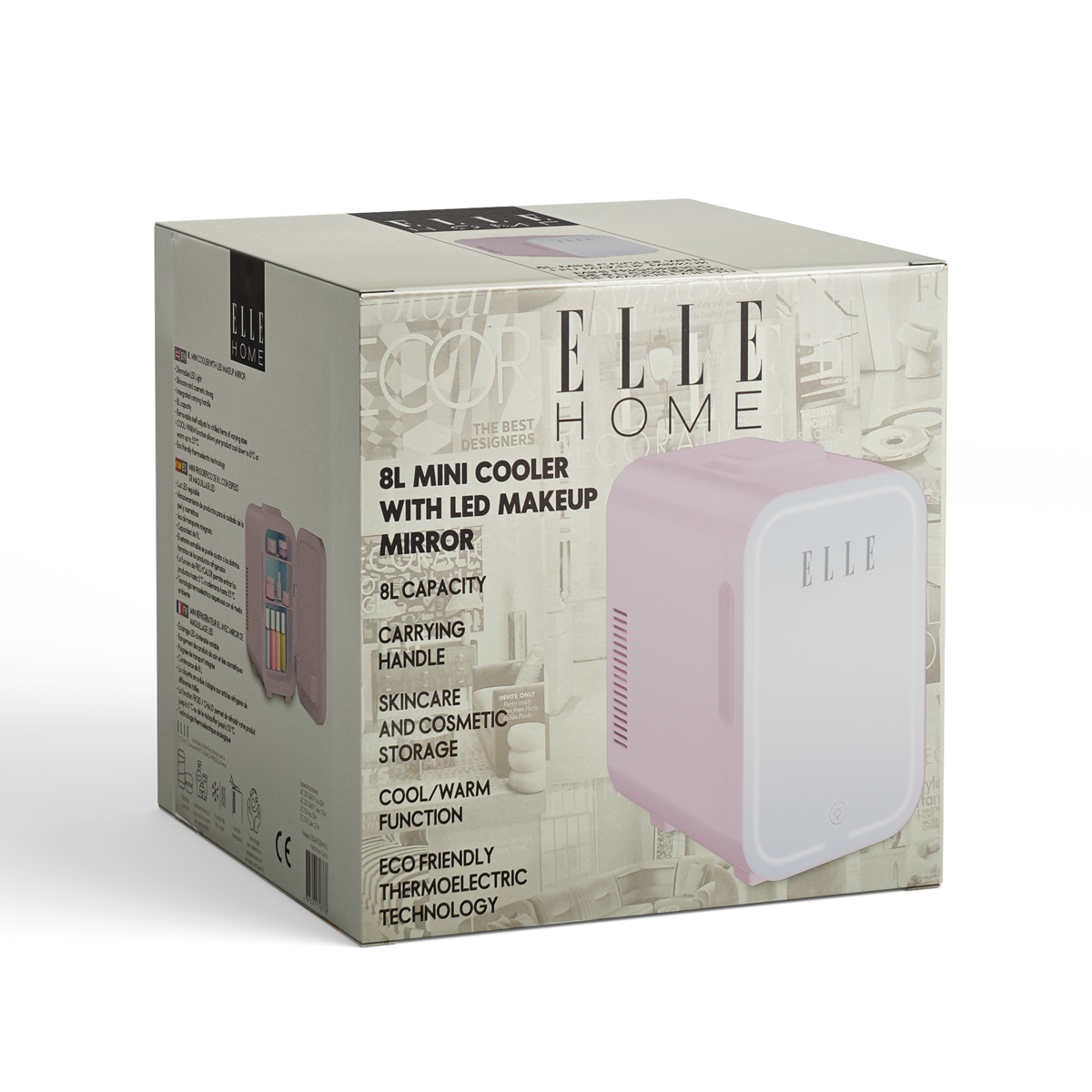 ELLE HOME Mini Cooler Καλλυντικών 8lt- ESDAFX08PUEU - Ροζ - Image 2
