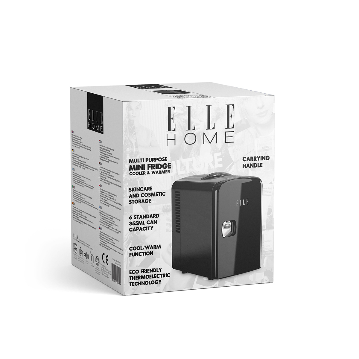 Elle Home Mini Cooler ESDAF101BKEU Mini Ψυγείο για Καλλυντικά Μαύρο - Image 2
