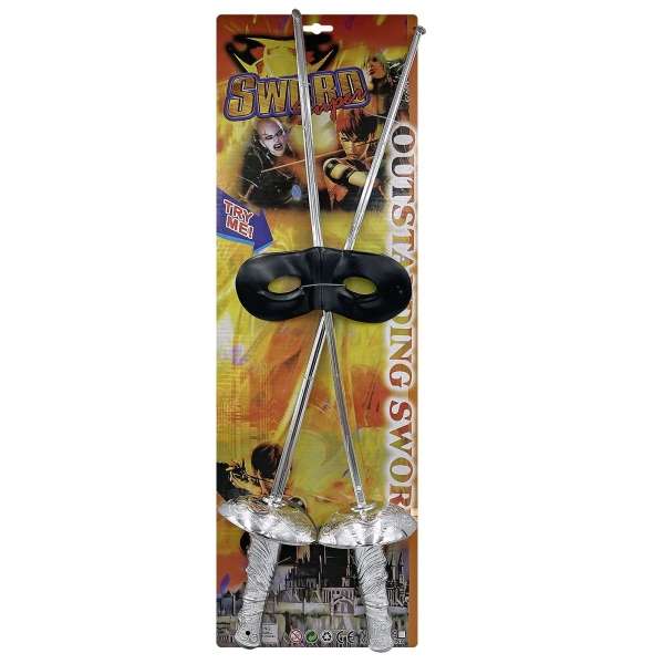 Σπαθιά Μάσκες σετ=3τεμ 61x19cm Carnavalista 23332 - 1 τμχ