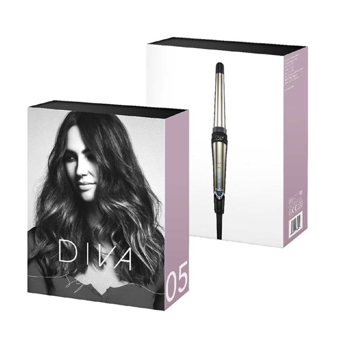 Diva Signature Wand 13-25mm Επαγγελματικός Ψηφιακός Κώνος για Μπούκλες Μαλλιών Μεταλλικός - Image 2